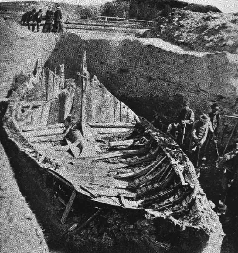 Utgrävningen av Gokstadskeppet 1880